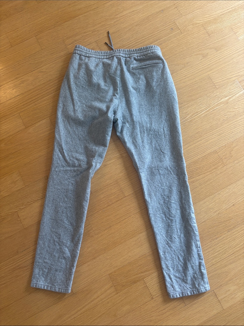 Men's Ribbed Gray Jogger Sweatpants with Drawstring - Picture 4 of 4